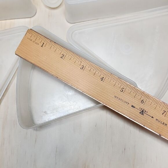 Tupperware 269-18 3 White Food Storage Pie Desset Container Vintage - Picture 6 of 8